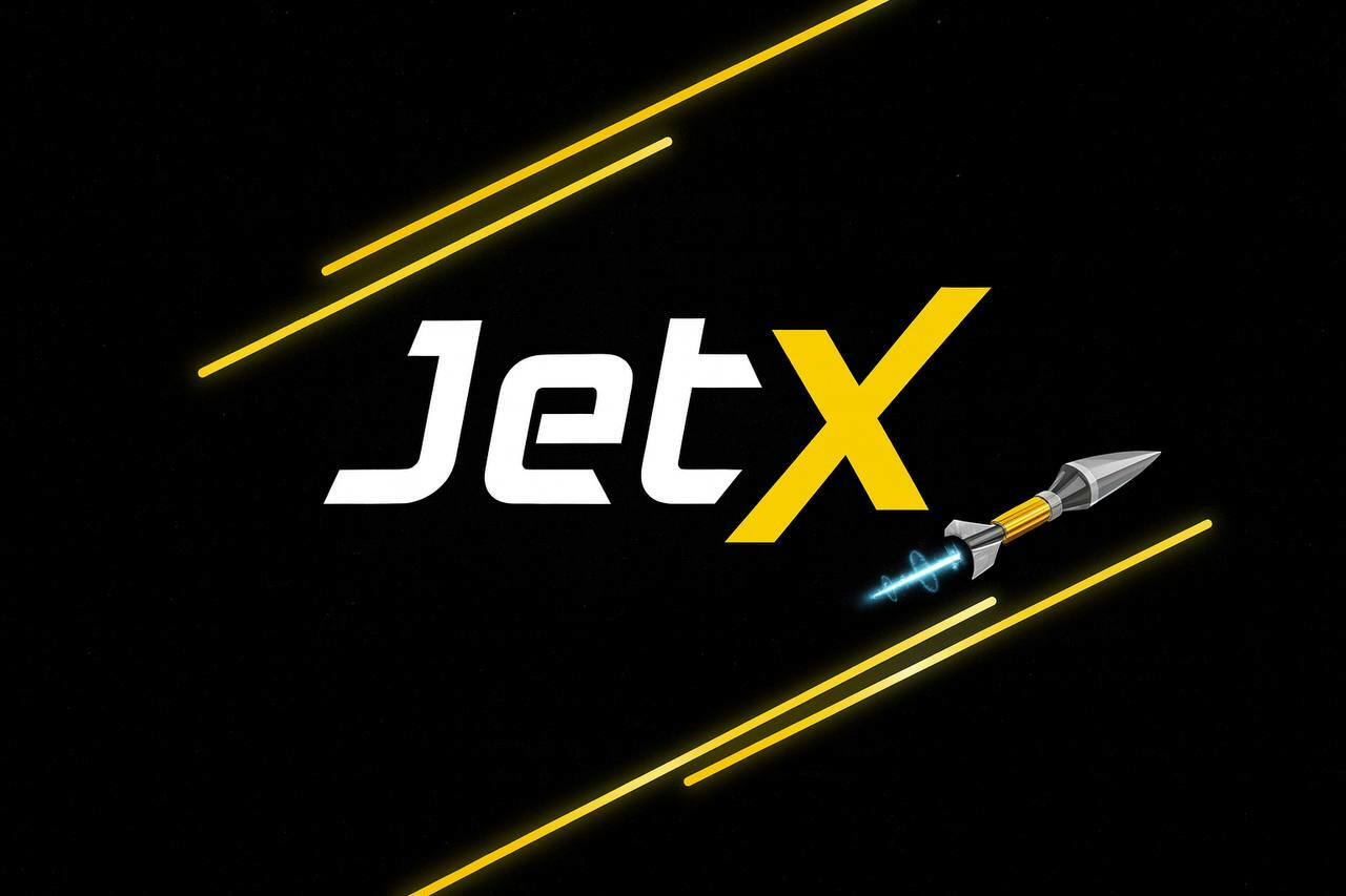 Логотип JetX - краш-игра 1win и стратегии 2025 JetX стратегия - логотип с ракетой игры 1win